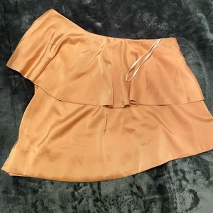 Beautiful Champagne Pink colored one shoulder ruffle top